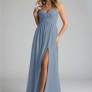 New Azazie Alia Dusty Blue Dress